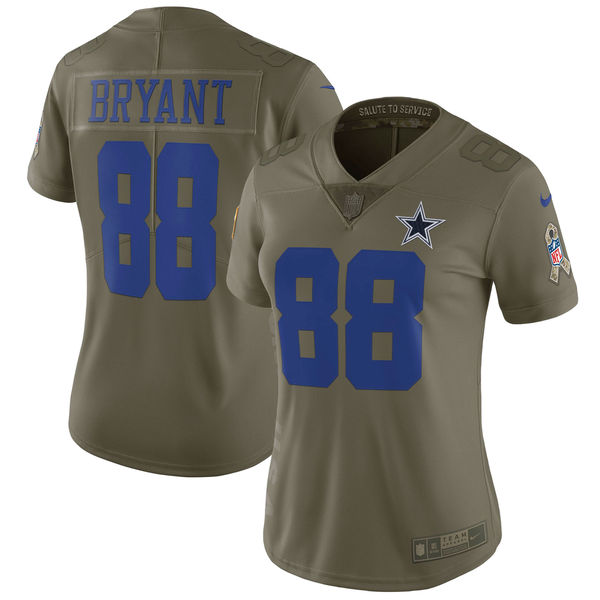Women Dallas cowboys #88 Bryant Nike Olive Salute To Service Limited NFL Jerseys